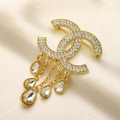 Alloy Stamped Logo Brooch,Brooches Collection、CH*NEL Series