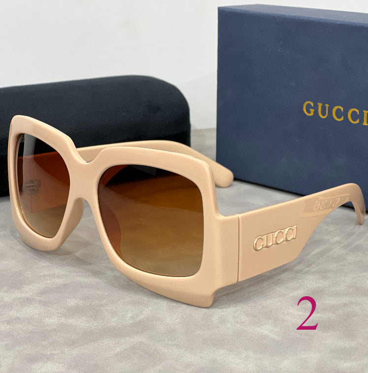 Oversized Butterfly Sunglasses with Broad Logo Temples