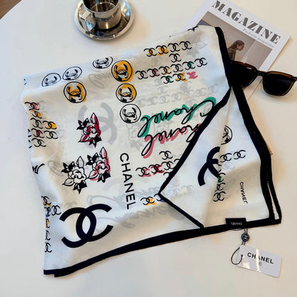 Jewelry Motif Square Scarf - 90 x 90 cm