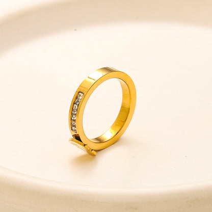 Copper Zirconium Real Gold Plated Ring,Rings Collection、T*ffany  Series