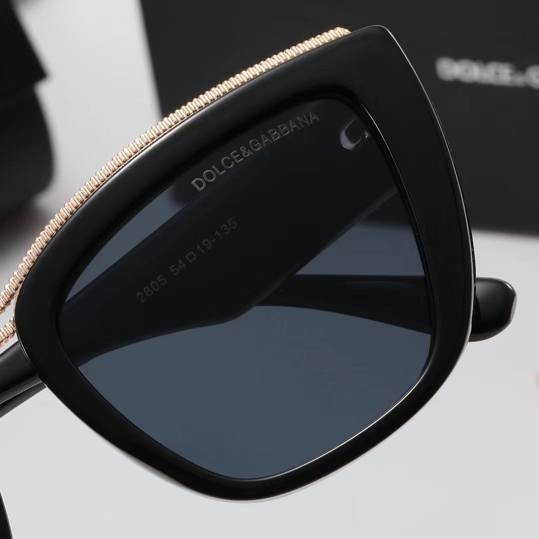 Winged Cat-Eye Sunglasses with Sculpted Corners