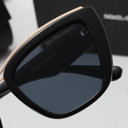 Winged Cat-Eye Sunglasses with Sculpted Corners