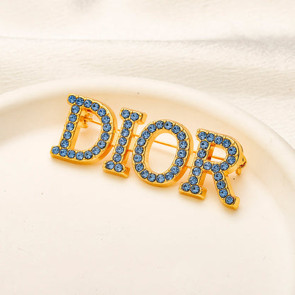 Alloy Stamped Logo Real Gold Plated Brooch,Brooches Collection、D*or Series