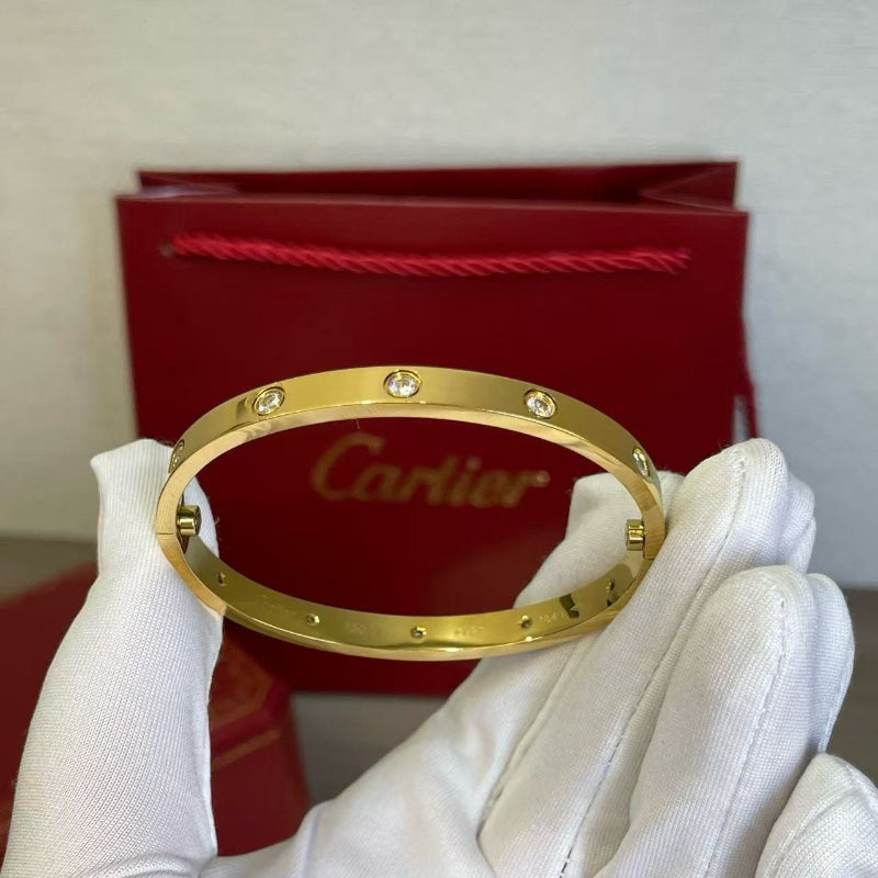 Round Stone Band Bangle Bracelet
