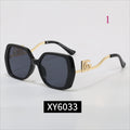 Oversized Rounded Sunglasses with Metal Logo Temples