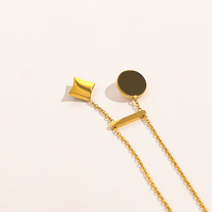 304 Stainless Steel Toggle Bar & Floral Charm Necklace