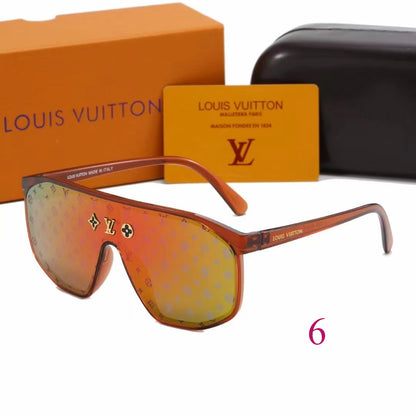 Flat-Top Monogram Shield Sunglasses with Wide Temples