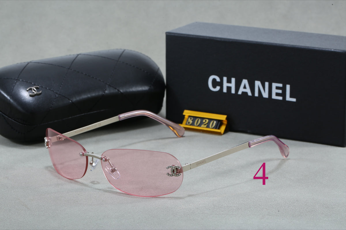 Slim Oval Sunglasses with Metal Rims
