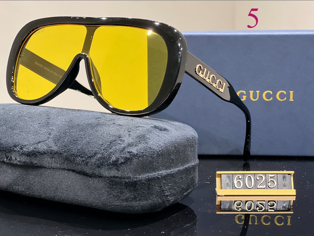 Wide Shield Sunglasses with Thick Brow Frame