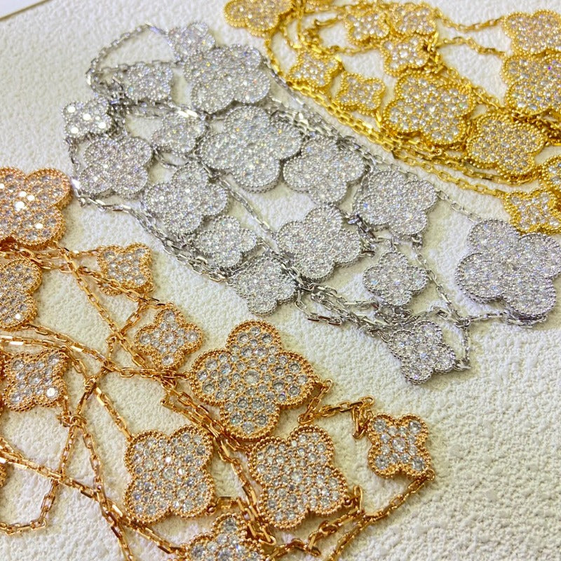 Textured Quatrefoil Station Necklace
