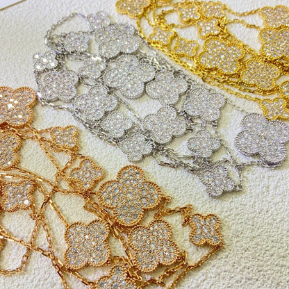 Textured Quatrefoil Station Necklace