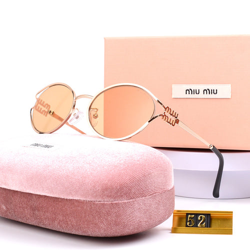 Oval Metal-Frame Sunglasses with Decorative Hinges