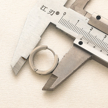304 Stainless Steel Screw-Detail Huggie Earrings