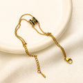 304 Stainless Steel Color-Accent Letter Charm Chain Bracelet