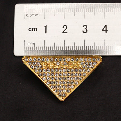 Alloy Steel Stamped Logo Brooch,Brooches Collection、Pr*da Series
