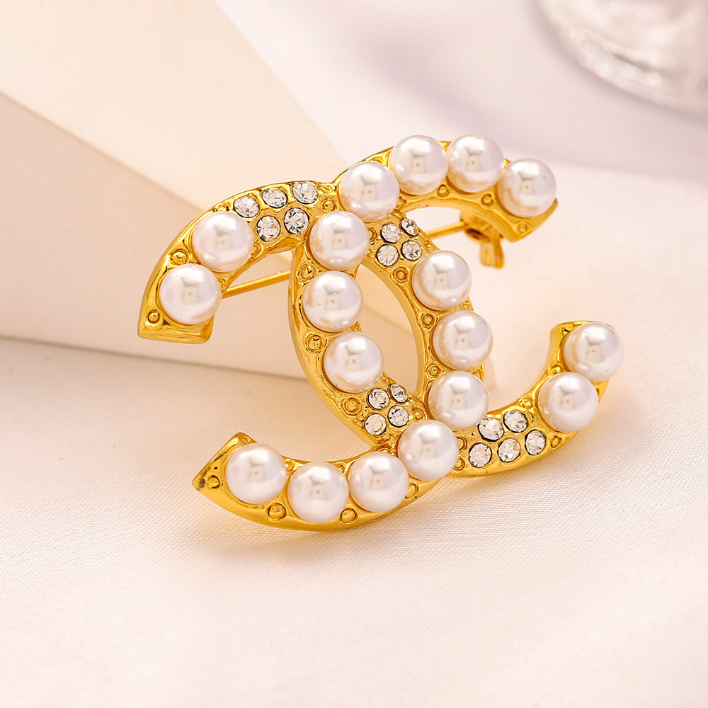 Alloy Steel Stamped Brooch,CH*NEL Series、Brooches Collection