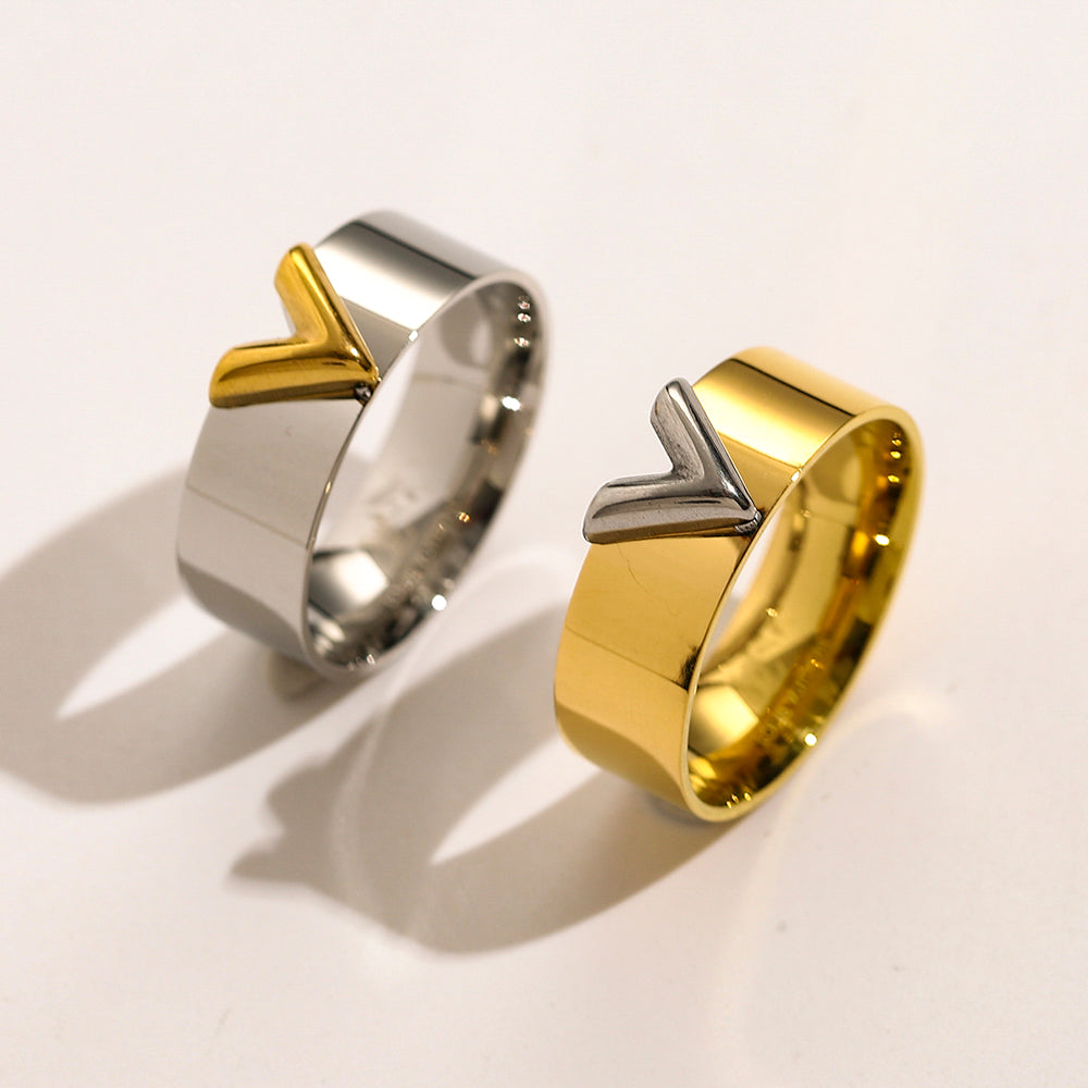 Anello con logo stampato in acciaio inossidabile 304