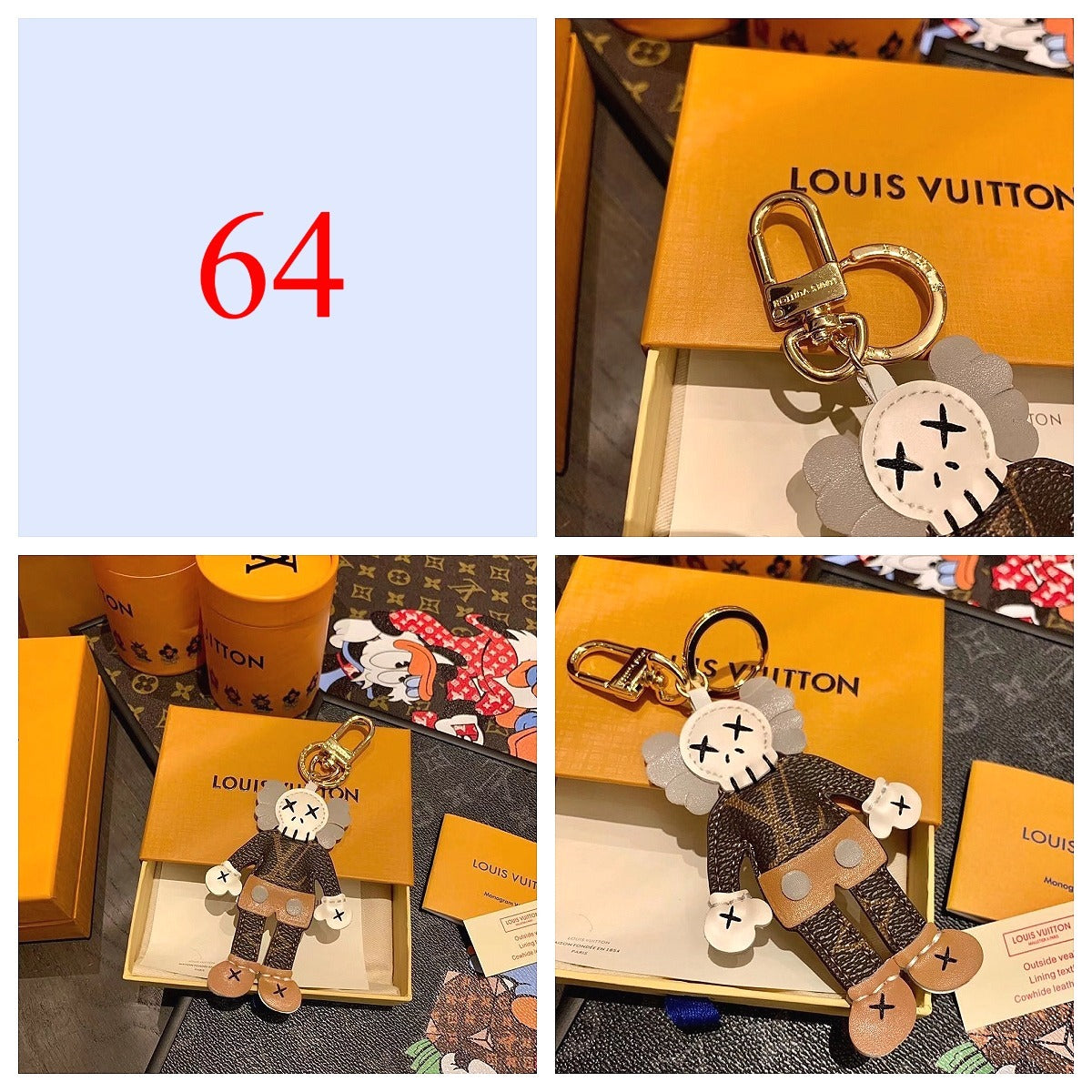Premium Fashion Keychain Stylish Accessory、L*V Series、𝐊𝐞𝐲𝐜𝐡𝐚𝐢𝐧𝐬 & 𝐊𝐞𝐲 𝐑𝐢𝐧𝐠𝐬（𝐇）