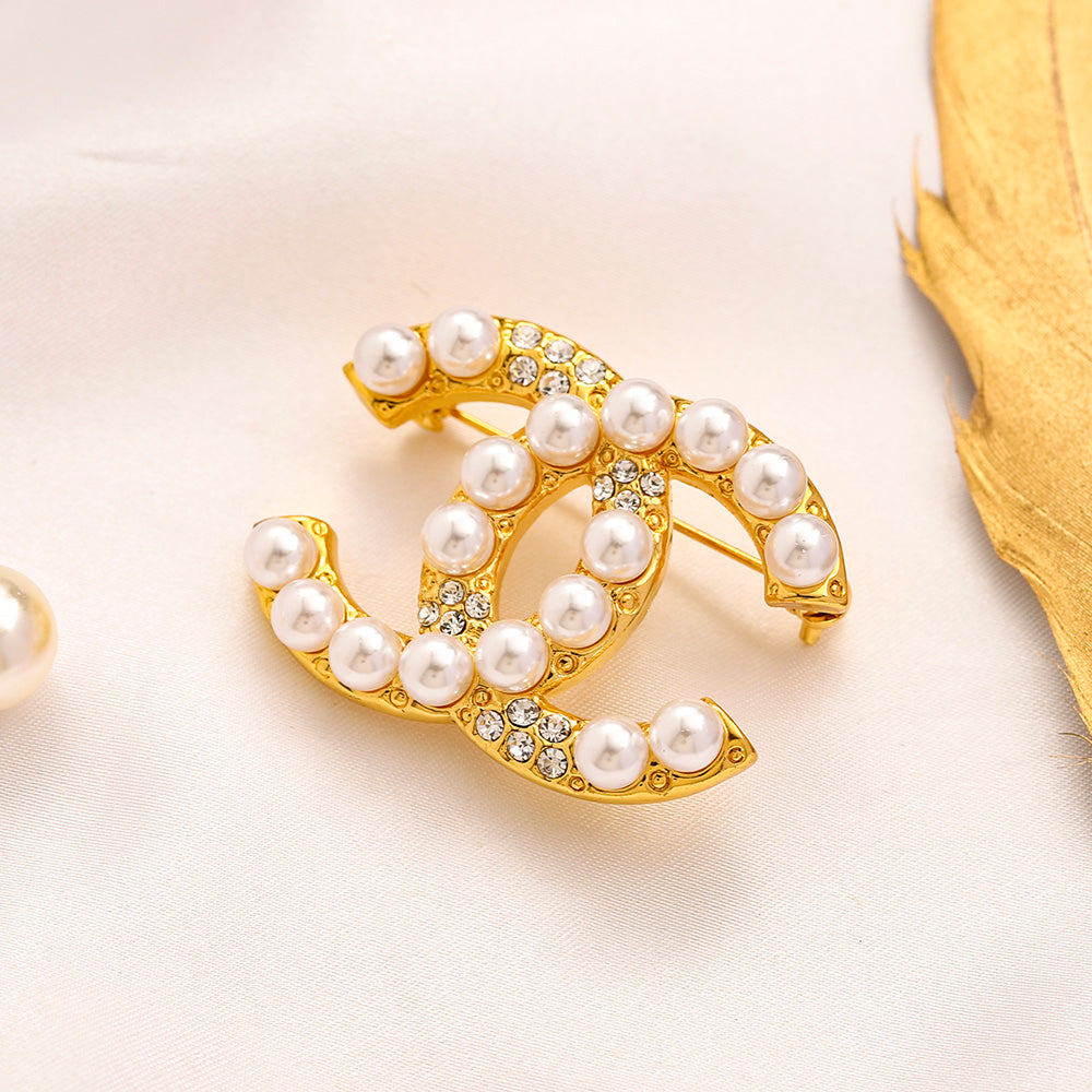 Alloy Steel Stamped Brooch,CH*NEL Series、Brooches Collection