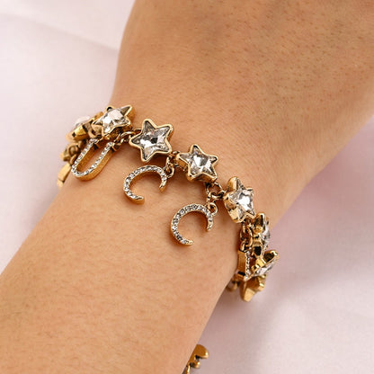 Alloy Star-Link Letter Charm Bracelet