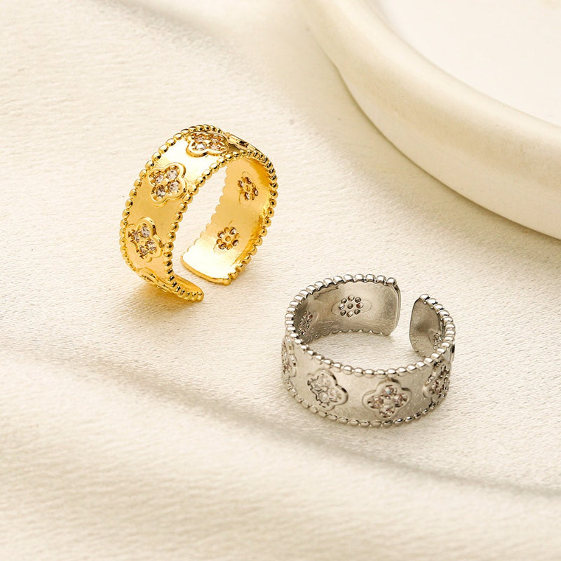Copper Zirconium Real Gold Plated Ring,Rings Collection、VC*A  Series