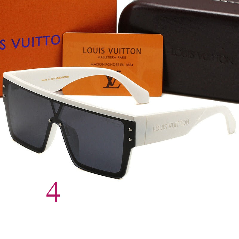 Angular Flat-Top Sunglasses with Wide Temples