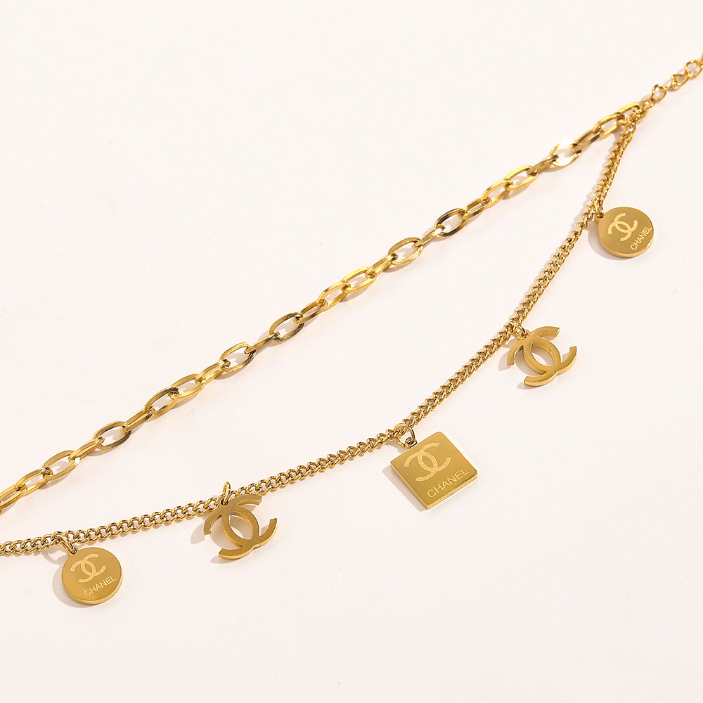 304 Stainless Steel Mixed Charm Chain Bracelet