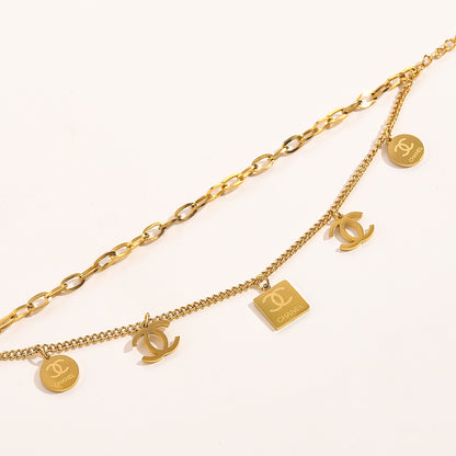 304 Stainless Steel Mixed Charm Chain Bracelet