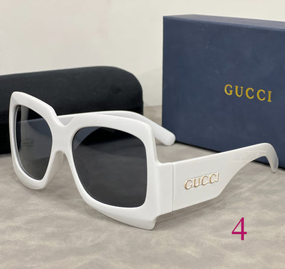 Oversized Butterfly Sunglasses with Broad Logo Temples