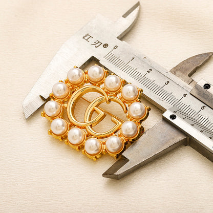 Alloy Stamped Real Gold Plated Brooch,Brooches Collection、GU*CI Series