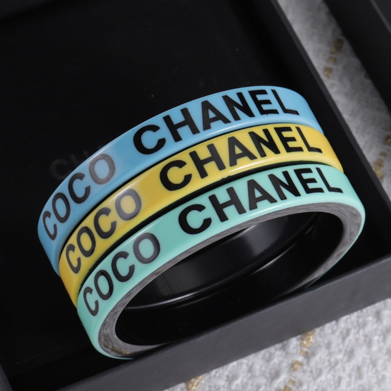 Pastel Lettering Wide Cuff Bracelet