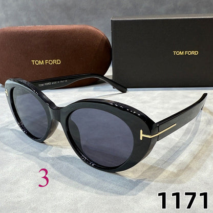Narrow Oval Sunglasses with Flared Corners