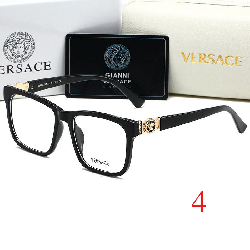 Square Clear-Lens Glasses with Decorative Hinges