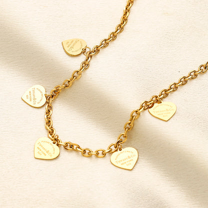 304 Stainless Steel Heart Station Bracelet & Necklace - Individual or Set