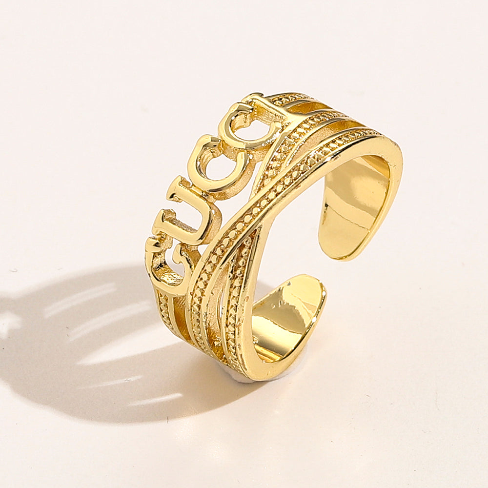 Anello placcato oro vero in rame e zirconio