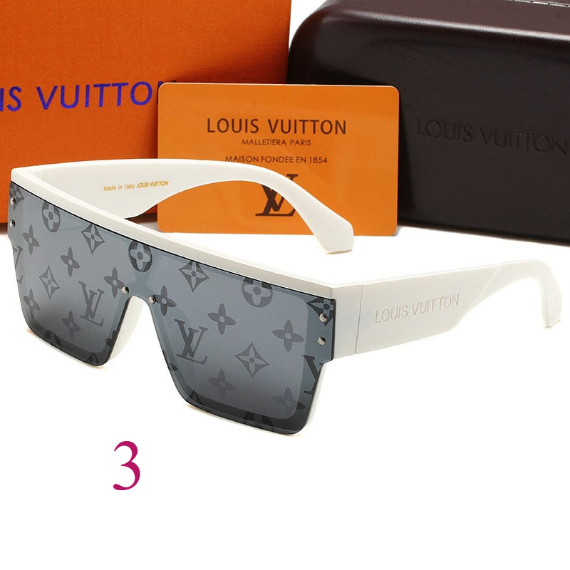 Angular Flat-Top Sunglasses with Wide Temples