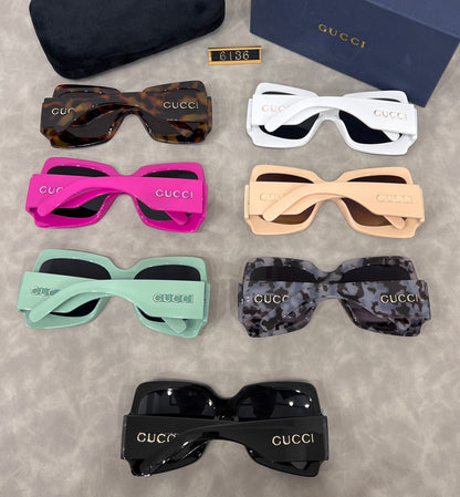 Oversized Butterfly Sunglasses with Broad Logo Temples