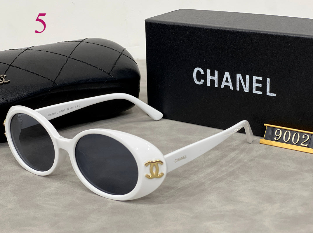 Small Oval Sunglasses with Rounded Browline