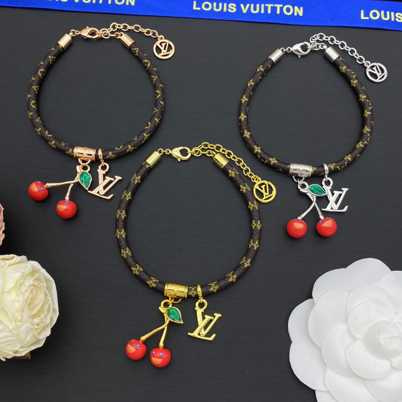 Cherry & Monogram Charm Bracelet