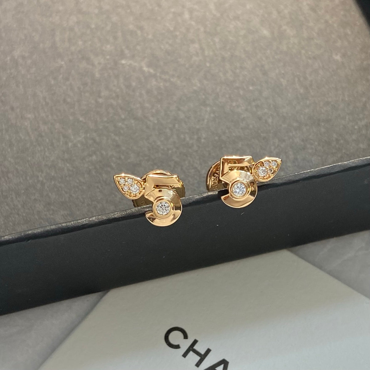 Number 5 & Teardrop Stud Earrings