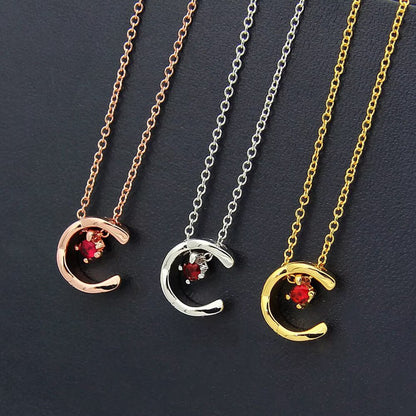 Pave C-Letter Pendant Necklace