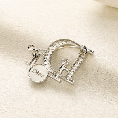 Alloy Steel Stamped Logo Brooch,Brooches Collection、D*or Series