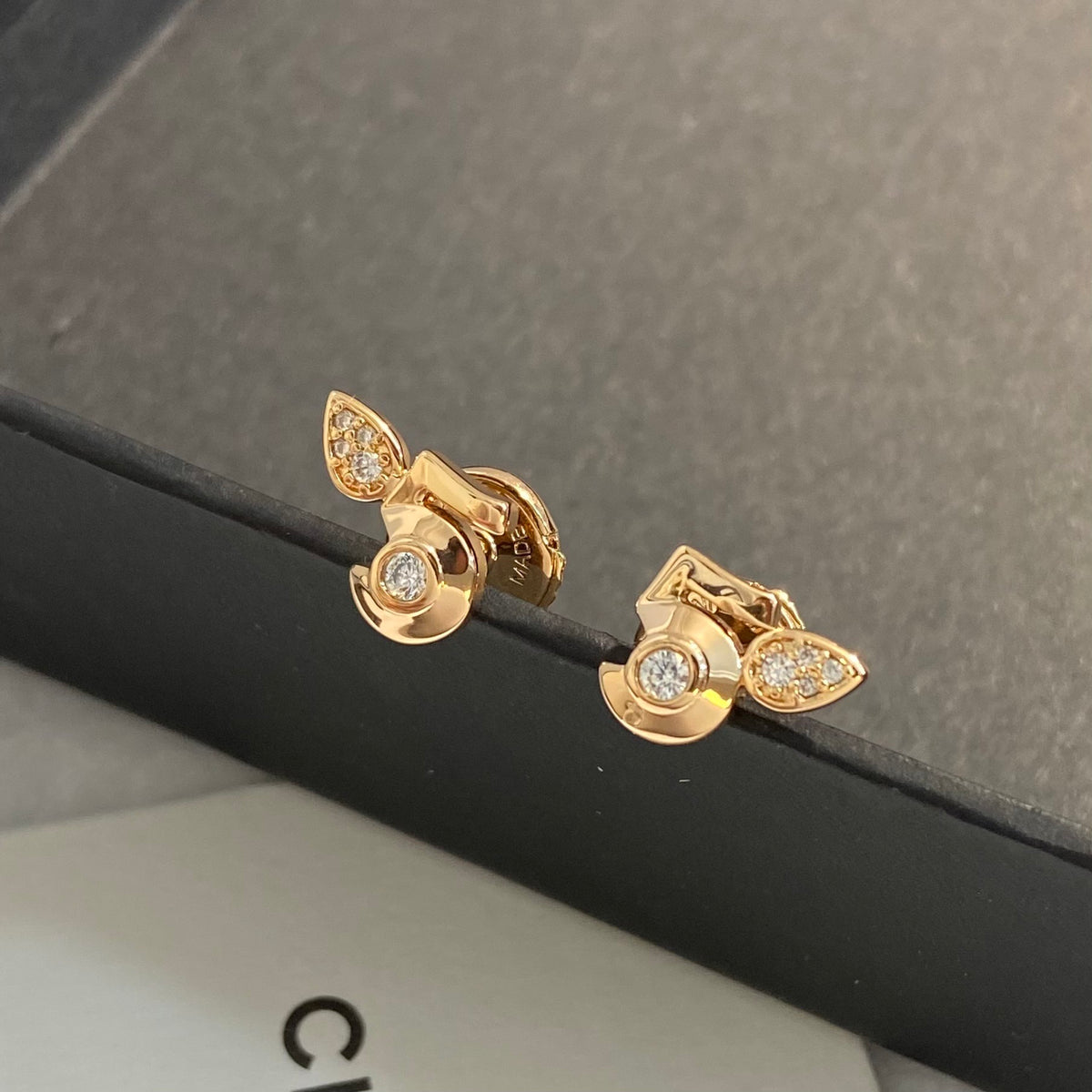 Number 5 & Teardrop Stud Earrings