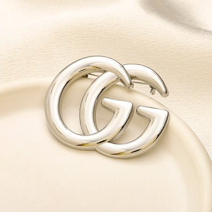 Alloy Steel Stamped Logo Brooch,Brooches Collection、GU*CI Series