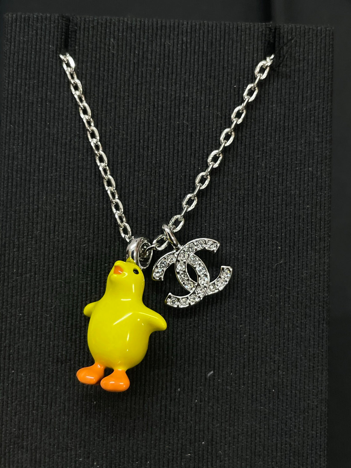 Yellow Bear & Interlocking-C Charm Necklace