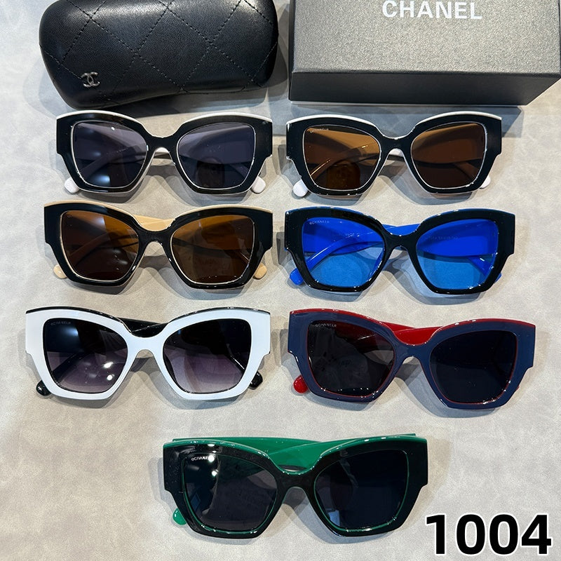 Angular Cat-Eye Sunglasses with Thick Faceted Frames