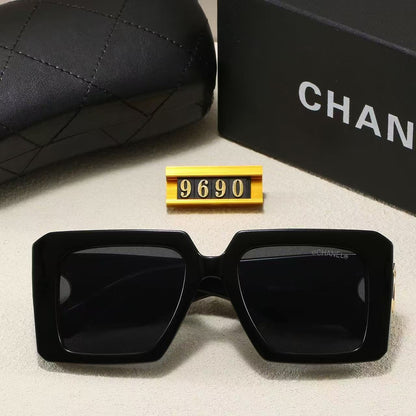 Chunky Square Sunglasses with Interlocking Logo Temples