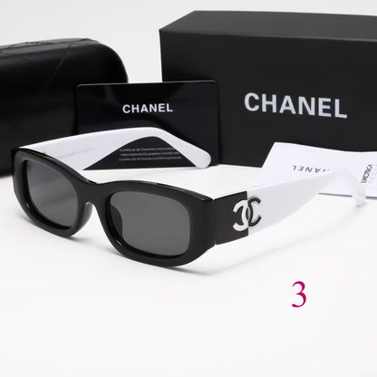 Slim Cat-Eye Sunglasses with Wide Logo Temples
