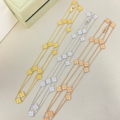 Paperclip & Floral Station Necklace