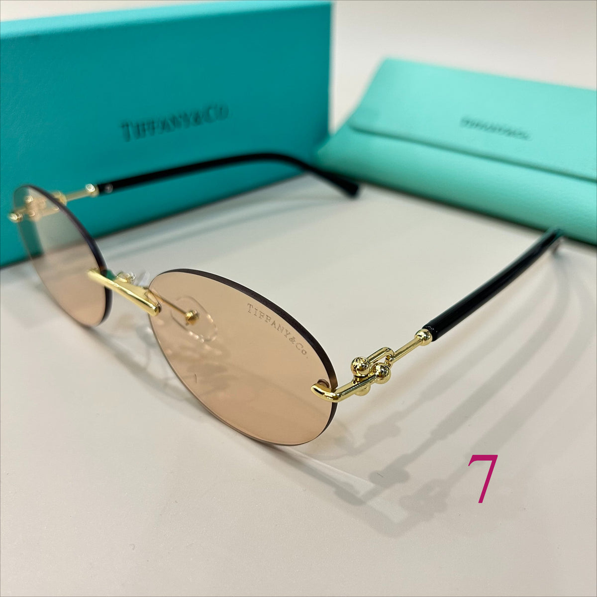 Rimless Aviator Sunglasses with Double Bridge